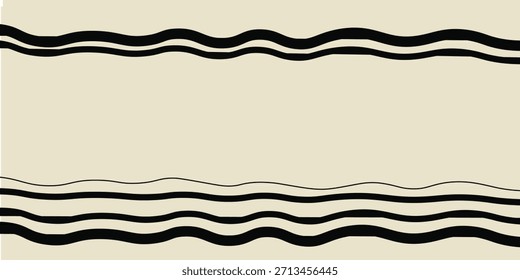  Fondo estético abstracto moderno con fases lunares y ondas geométricas. Decoración de pared en estilo boho. Impresión de arte minimalista de mediados de siglo. Diseño de Vector