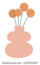 Modern abstract aesthetic house plants. Wall decor in boho style. Mid century vector print for cover, wallpaper, card, social media, interior decor