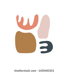 Modern abstract aesthetic shapes vector background or layout. Pastel scandinavian colors palette. Vector EPS.
