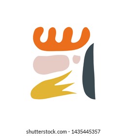 Modern abstract aesthetic shapes vector background or layout. Pastel scandinavian colors palette. Vector EPS.