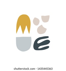 Modern abstract aesthetic shapes vector background or layout. Pastel scandinavian colors palette. Vector EPS.