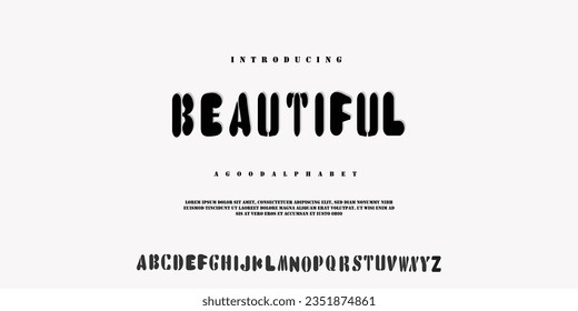 Modern Abstract Alphanumeric Font. minimal technology typography vector illustration