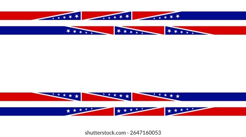 Modern Abstract American Flag with Stars and Stripes for National Celebrations. 4th of July. Copy Space. Vector Illustration