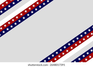 Modern Abstract American Flag with Stars and Stripes for National Celebrations. 4th of July. Copy Space. Vector Illustration