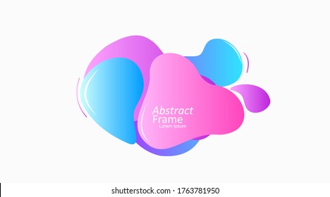 modern abstract amoeba liquid frame with colorful gradient for web page poster and advertisement background