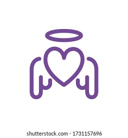 Modern abstract angel love icon emblem