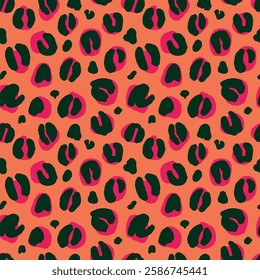 Modern abstract animal leopard stained print texture design. Hand drawn vector illustration background for wallpaper, textille design.