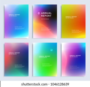 Modern abstract annual report, flyer design, brochure templates set. Vector illustration for business covers, corporate presentation banners. Colorful gradient mesh.