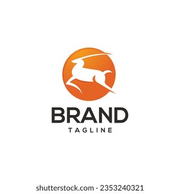 Modern abstract antler or deer logo design for outdoor business, hunting business, and camping 