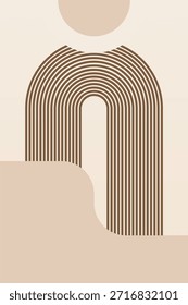 Moderne abstrakte Bogen druckbare Wandkunst. Mid Century Minimalist Art Print für Wohnzimmer