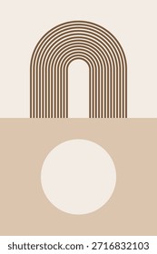 Arte de pared imprimible del arco Abstractas moderno. Impresión minimalista del arte de mediados de siglo para la sala de estar