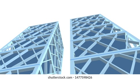modern abstract architecture 3d illustration