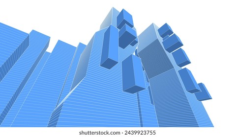 modern abstract architecture 3d illustration