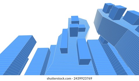 modern abstract architecture 3d illustration