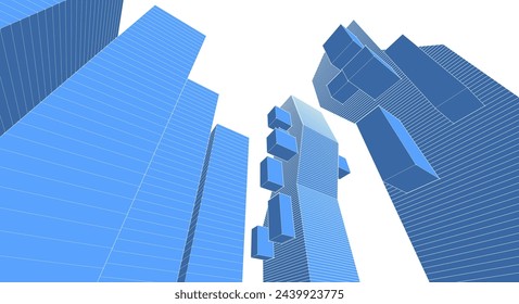modern abstract architecture 3d illustration