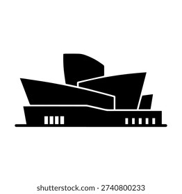 Modern Abstract Architecture Building Vector Illustration Silhouette Icon for Creative Design Arts Culture Landmark Museum Opera House Element