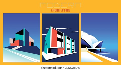 Modern Abstract Architecture Posters Set