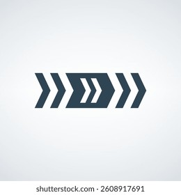 Modern abstract arrow icons displaying forward direction, progress, and movement. Stylized design with bold graphics symbolizing innovation, guidance, and conceptual advancement. 