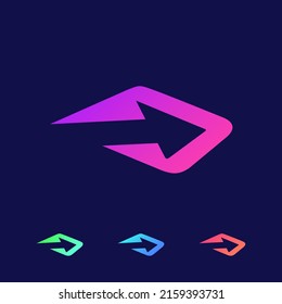 Logo moderno de flecha abstracta. Plantilla de logotipo de flecha derecha