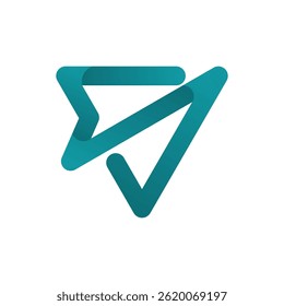 Modern Abstract Arrow Logo with Teal Paper Airplane Shape