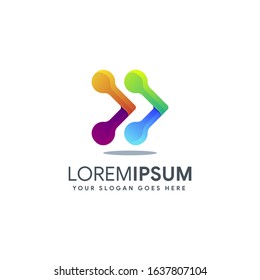 Modern abstract Arrow Next Digital logo icon vector template on white background
