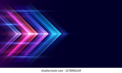 Modern abstract arrows. Colourful dynamic motion. Technology movement pattern for banner or poster design. Vector EPS10.