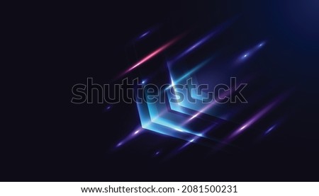 Modern abstract arrows high-speed movement. Colorful dynamic motion on blue background. Movement technology pattern for banner or poster design background concept.