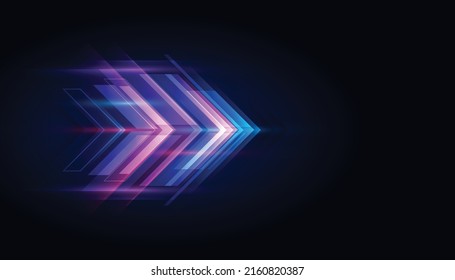 Modern Abstract Arrows. High-speed Technology Movement. Dynamic Motion On Blue Background. Movement Futuristic Pattern For Banner Technology Concept.