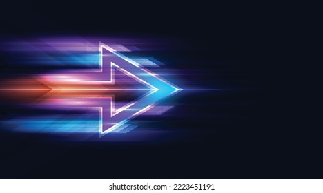 Modern abstract arrows. High-speed technology movement. Dynamic motion on blue background. Movement futuristic pattern for banner or poster design background concept.
