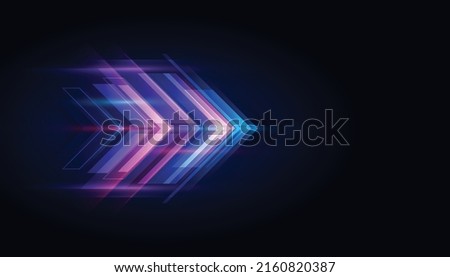 Modern abstract arrows. High-speed technology movement. Dynamic motion on blue background. Movement futuristic pattern for banner technology concept.