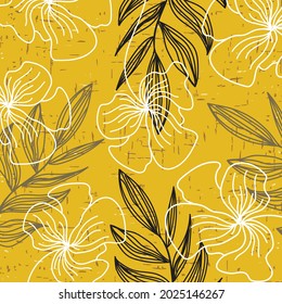 modern abstract art banner print art design flower leaf vase pot vector illustration