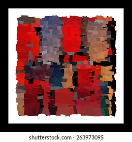 Modern abstract art bright blots and splashes in a black frame