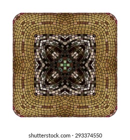 Modern abstract art bright blots and splashes on brown background