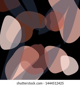 Modern abstract art design with organic shapes. Contemporary collage style design with hand drawn botanical elements and abstract shapes in trendy warm color palette. 