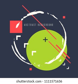 Modern abstract art geometric background with flat, minimalistic style. Vector poster with elements for design