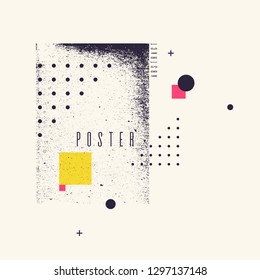 Modern abstract art geometric background with flat, minimalistic style. Vector poster with elements for design