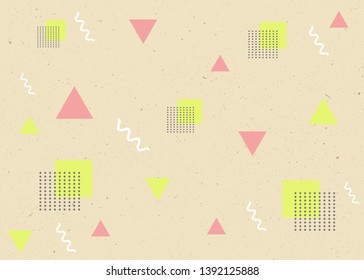 Modern abstract art geometric background and pattern with flat, minimalistic style. Vector poster with elements for design - Vector