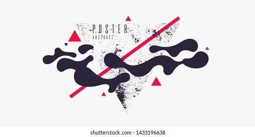 Modern abstract art geometric background with flat, minimalistic style. Vector poster with elements for design