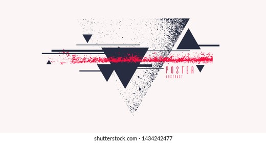 Modern abstract art geometric background with flat, minimalistic style. Vector poster with elements for design