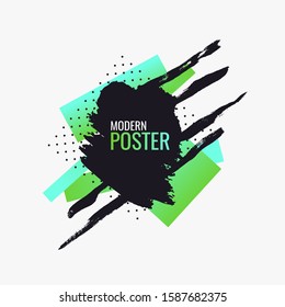 Modern abstract art geometric background with flat, minimalistic style. Vector poster with elements for design