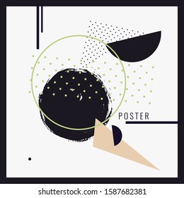 Modern abstract art geometric background with flat, minimalistic style. Vector poster with elements for design