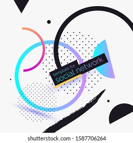 Modern abstract art geometric background with flat, minimalistic style. Vector poster with elements for design