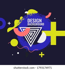 Moderno arte abstracto de fondo geométrico con un estilo plano y minimalista. Afiche vectorial con elementos para el diseño