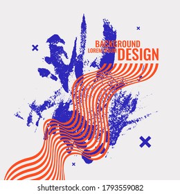 Modern abstract art geometric background with flat, minimalistic style. Vector poster with elements for design