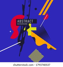 Modern abstract art geometric background with flat, minimalistic style. Vector poster with elements for design