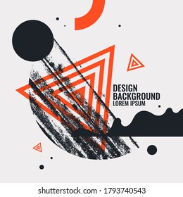 Modern abstract art geometric background with flat, minimalistic style. Vector poster with elements for design