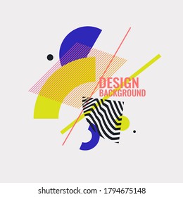 Modern abstract art geometric background with flat, minimalistic style. Vector poster with elements for design