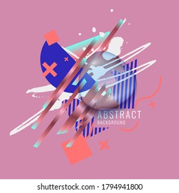Modern abstract art geometric background. Vector poster with elements for design