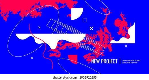 Modern abstract art geometric background with flat, minimalistic style. Vector poster with elements for design