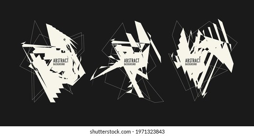 Modern abstract art geometric background with flat, minimalistic style. Vector poster with elements for design
